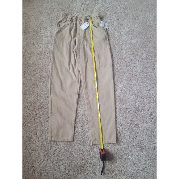 NWT Forever 21 Women's Taupe Denim High Rise Tapered Pants Elastic Waist - Picture 7 of 10